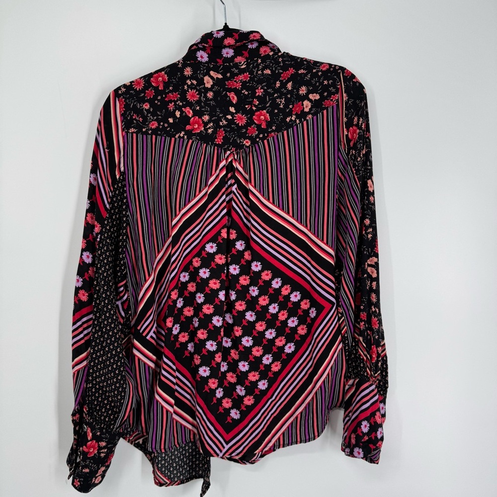 Free People Hazel Patchwork Button Down Blouse - image 7